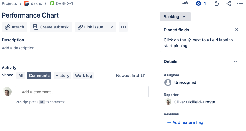 Create a featureflow feature from within jira 